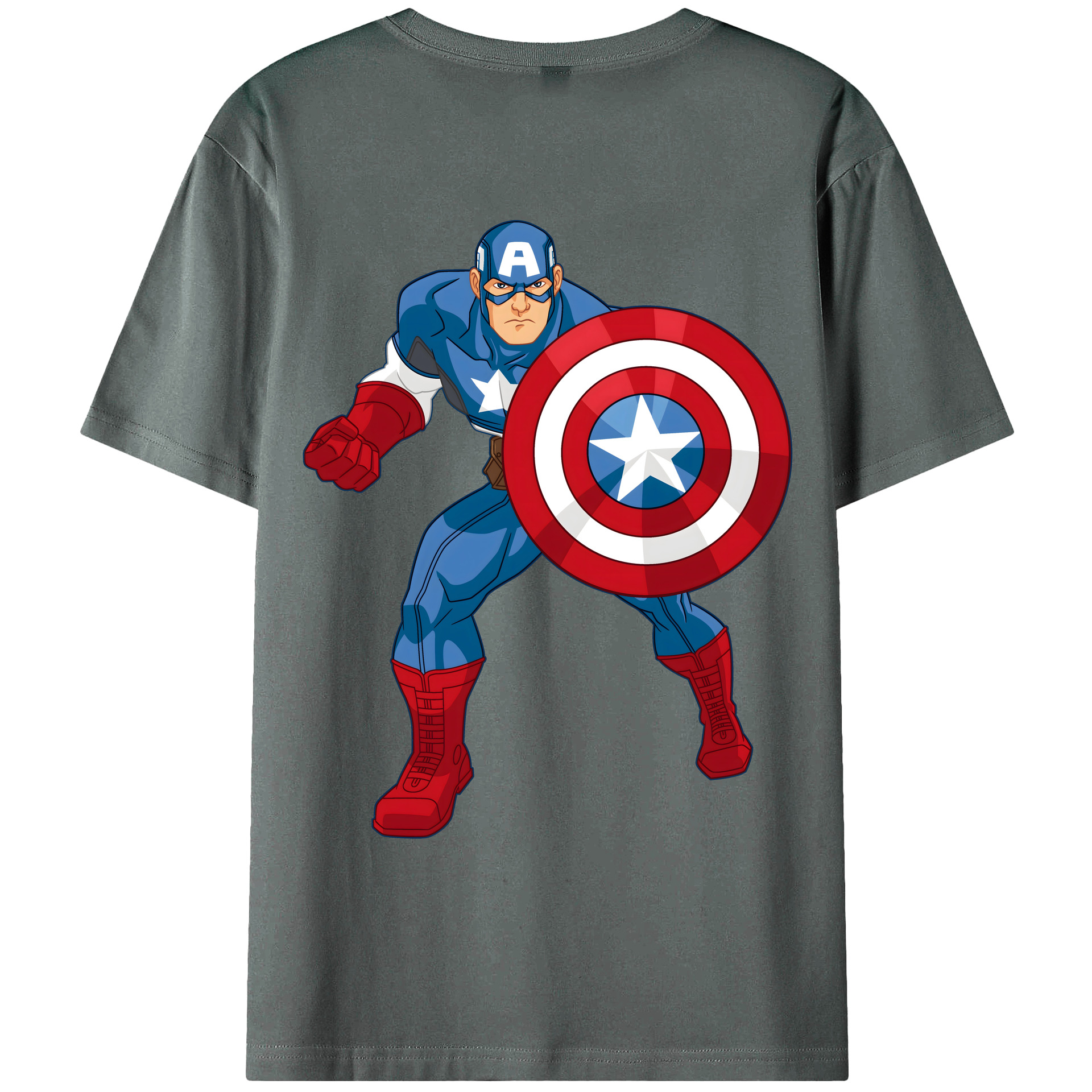 （画像用） アベンジャーズ The Avengers 綿100％ メンズ半袖Tシャツ（バックプリント） 通気性